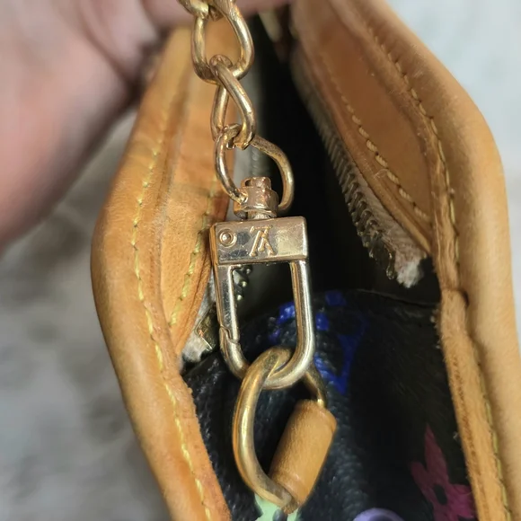 RARE Louis Vuitton Black Multicolor Monogram Shirley Clutch Shoulder Bag - Picture 10 of 16